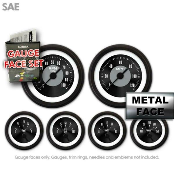 Aurora Instruments GARFE7 Gauge Face Set - SAE American Classic Black III 8566